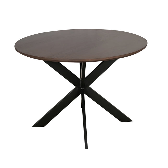 Eettafel Madison Walnut | Mangohout | Rond | Matrix Black | 150cm
