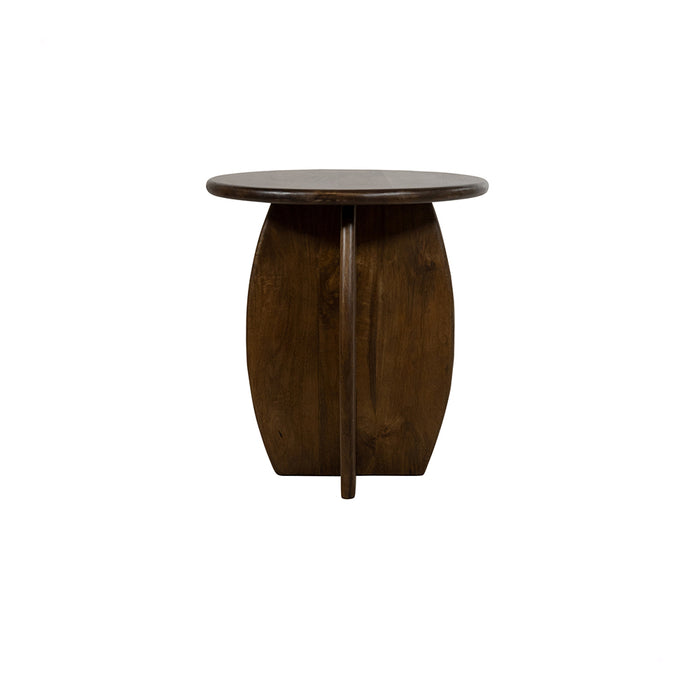 Bijzettafel Belly Table Collection | Massief Mangohout - Walnut - Gelakt | Ø50, H55, Mango