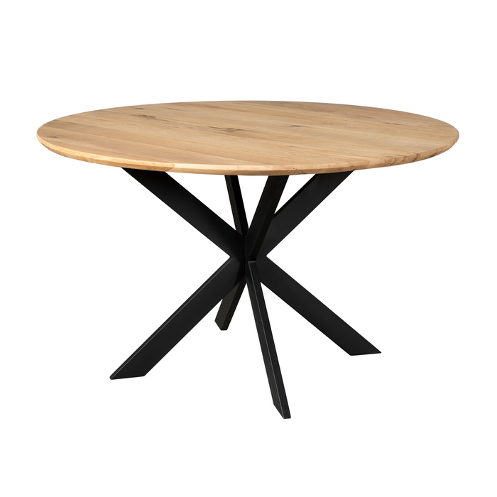 Eettafel Ferris Naturel | Eikenhout | Rond | Matrixpoot | 150cm