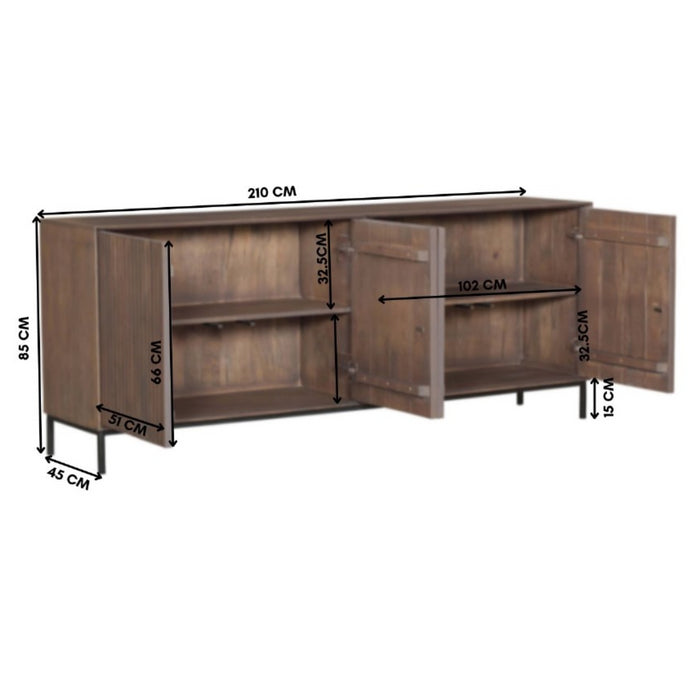 Boekenkast Brussel Black | 5 vakken - 2 deuren