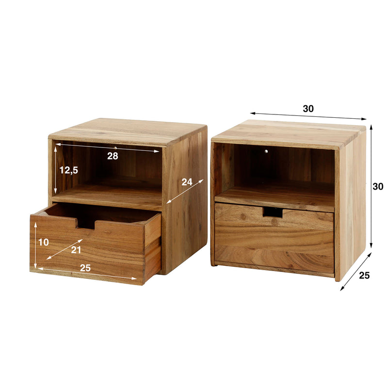 Nachtkastje Flat XS set/2