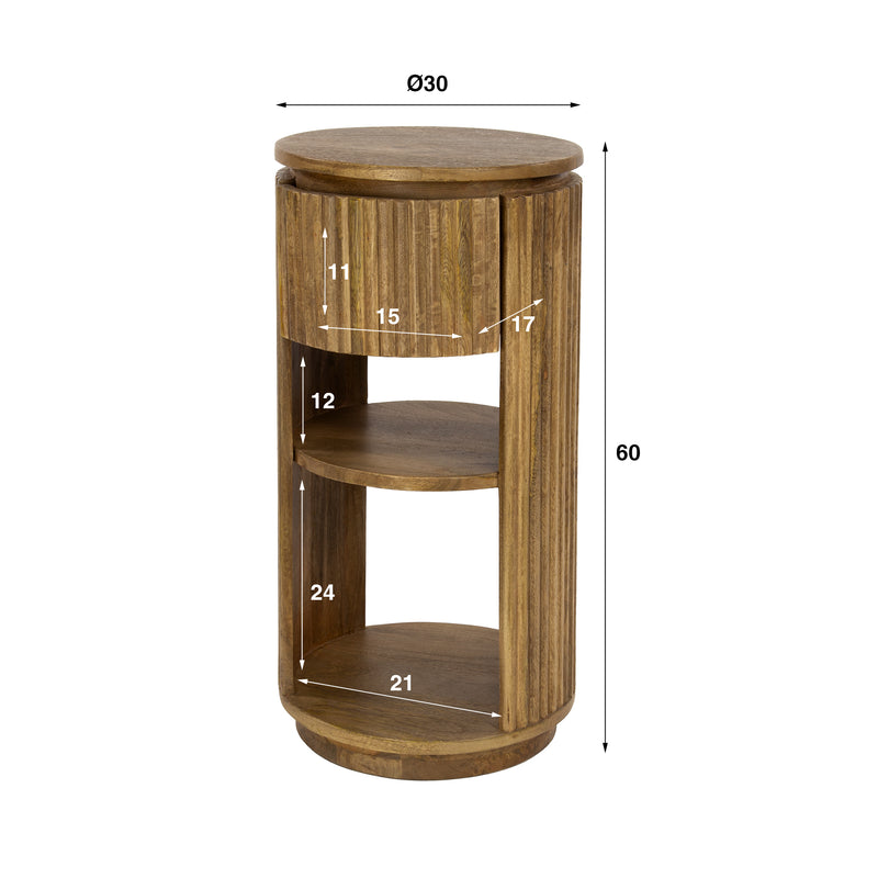 Nachtkastje Wave XS rond 1L