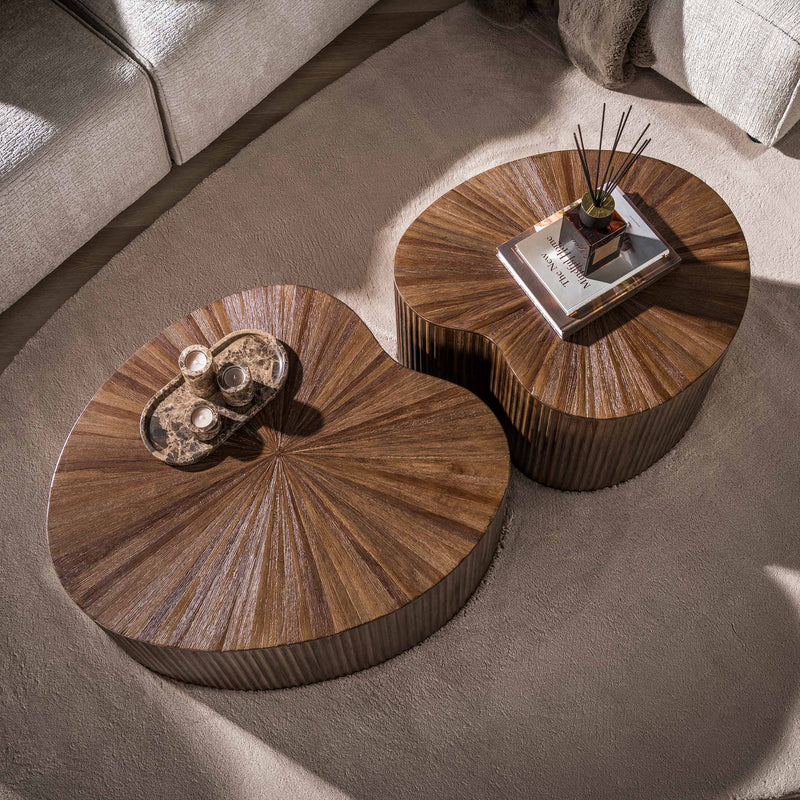 Salontafel Maya Teak niervormig set/2