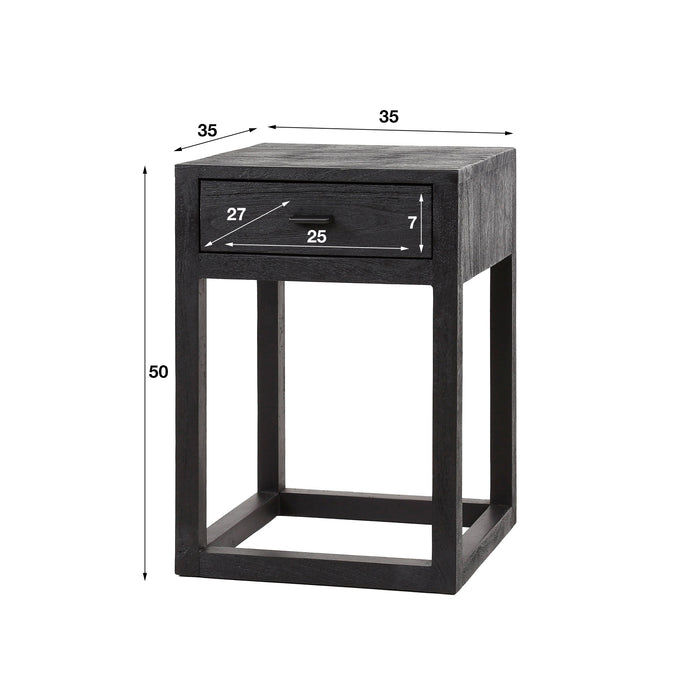 Nachtkastje Black Square 1L