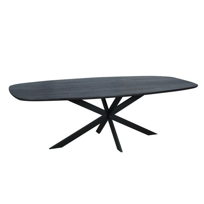 Eettafel Ferris Black | Eikenhout | Deens Ovaal | Matrixpoot | 240cm