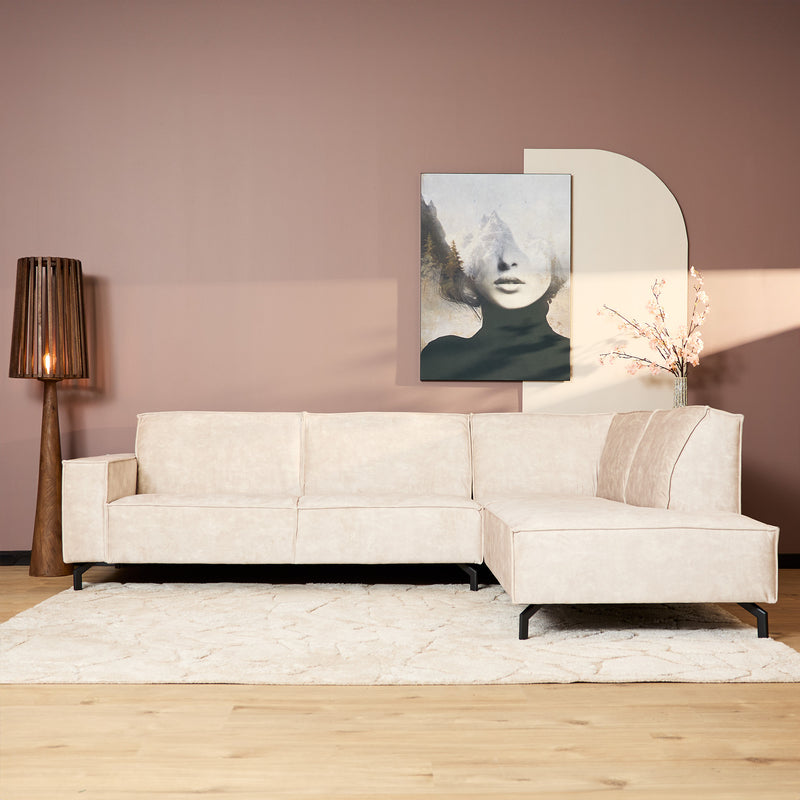 Hoekbank Floris | Rechts | Beige Velvet