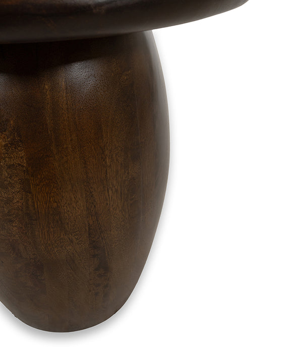 Bijzettafel Balloon | Massief Mangohout - Walnut - Gelakt | Ø50, H50, Mango