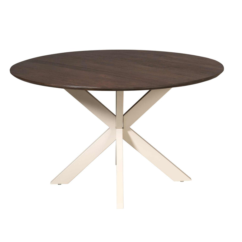 Eettafel Madison Brown | Mangohout | Rond | Matrix Sand | 130cm