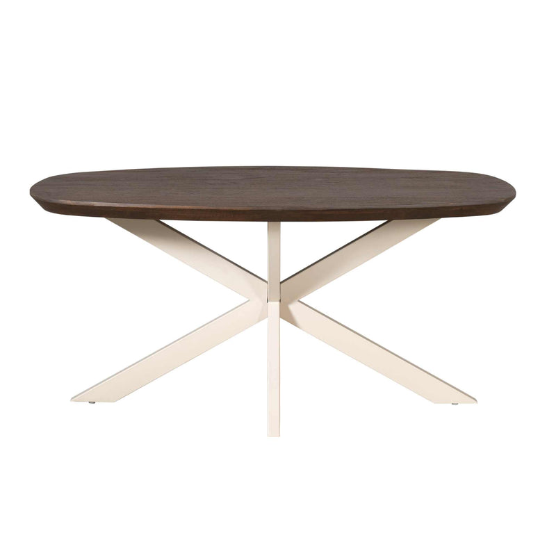 Eettafel Madison Brown | Mangohout | Deens Ovaal | Matrixpoot Sand