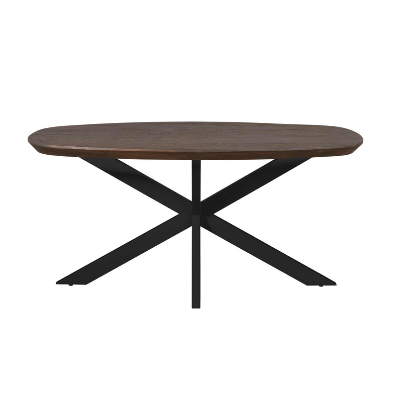 Eettafel Madison Brown | Mangohout | Deens Ovaal | Matrixpoot Black