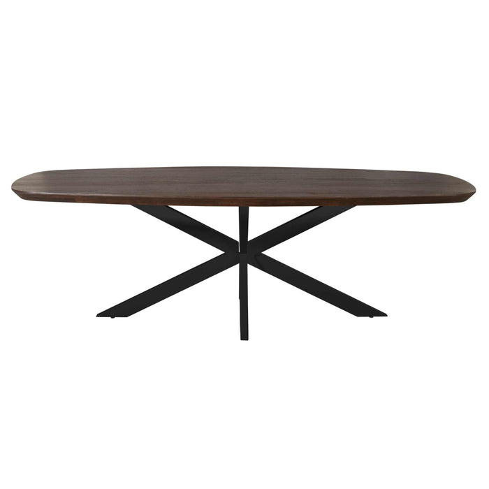 Eettafel Madison Brown | Mangohout | Deens Ovaal | Matrixpoot Black | 200cm