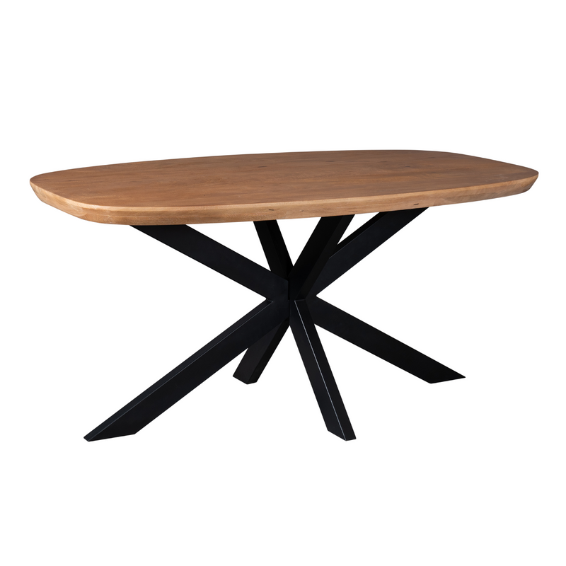 Eettafel Madison Naturel | Mangohout | Deens Ovaal | Matrixpoot Black
