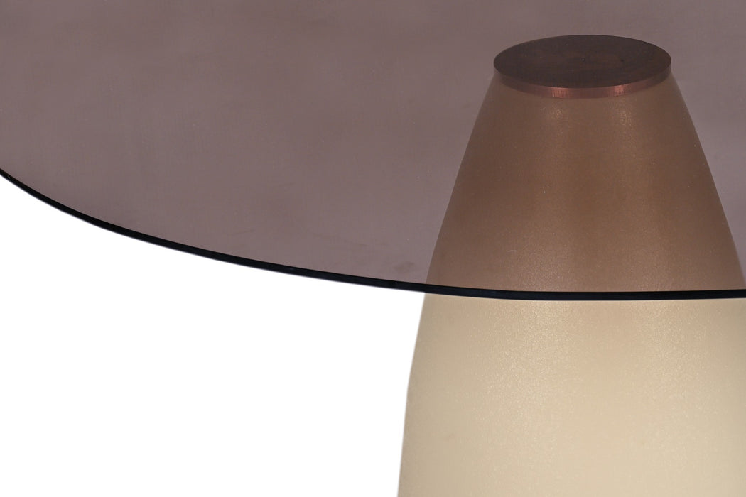 Eettafel Mylon | Rookglas | Organisch | 140 cm