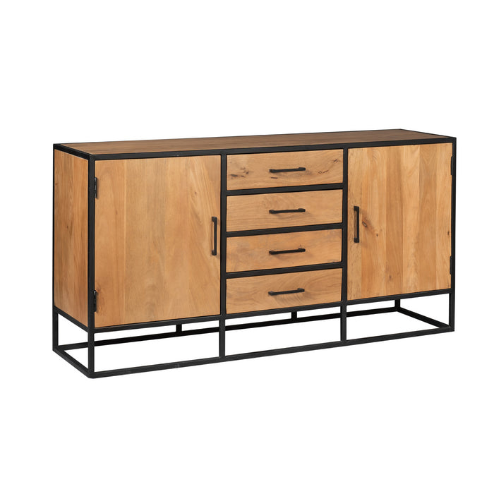 Dressoir Denver | Mangohout en staal | 165 cm