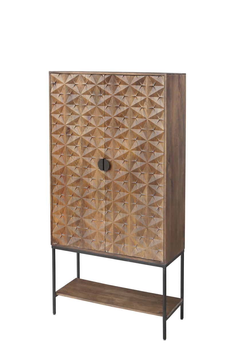 Trinity | 2 deurs kast met onderplank, Mango Brown Walnut