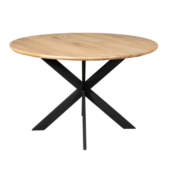 Eettafel Ferris Naturel | Eikenhout | Rond | Matrixpoot | 150cm