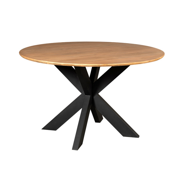 Eettafel Madison Natural | Mangohout | Rond | Matrix Black