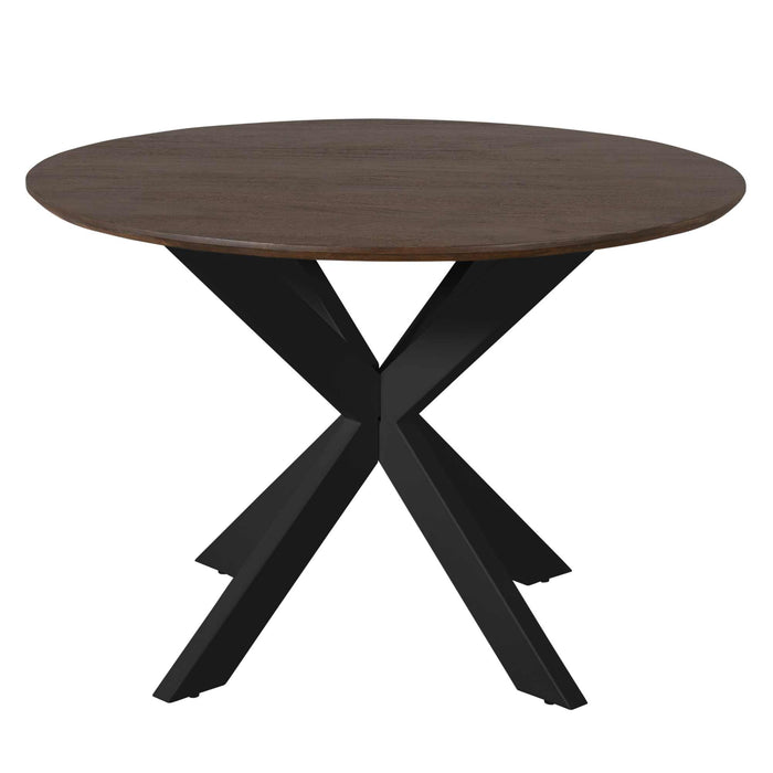 Eettafel Madison Brown | Mangohout | Rond | Matrix Black