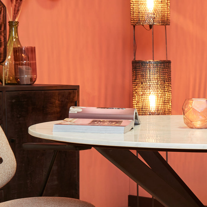 Eettafel Lynn White | Marmer | Rond | Matrixpoot