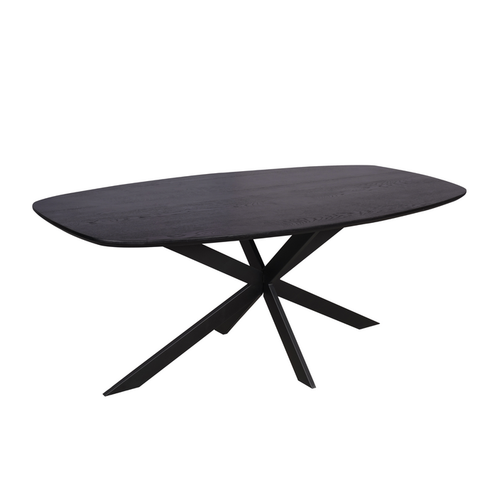 Eettafel Ferris Black | Eikenhout | Deens Ovaal | Matrixpoot