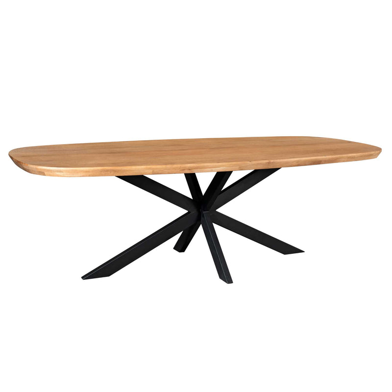 Eettafel Madison Naturel | Mangohout | Deens Ovaal | Matrixpoot Black | 200cm
