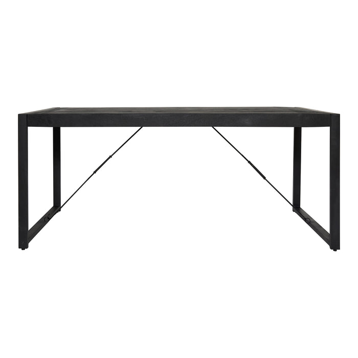 Eettafel Barkley Black | Mangohout | Rechthoek | U-poot | 220x90