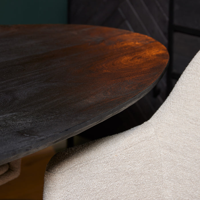 Eettafel Rockingham Black  | Mangohout | Ovaal | Matrixpoot | 240cm