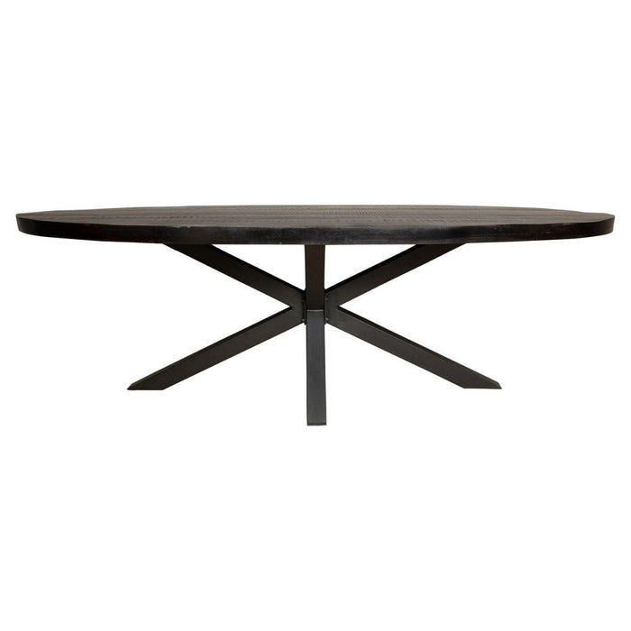 Eettafel Gladstone Black | Mangohout | Ovaal | Matrixpoot | 240cm