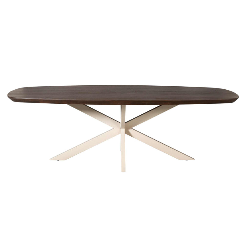 Eettafel Madison Brown | Mangohout | Deens Ovaal | Matrixpoot Sand | 240cm