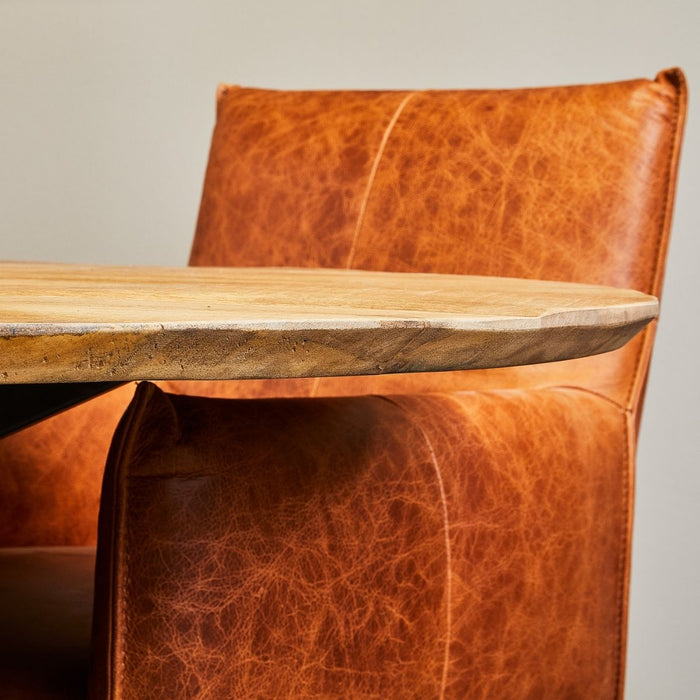 Eettafel Wilton | Mangohout | Rond | Matrixpoot | 140 cm