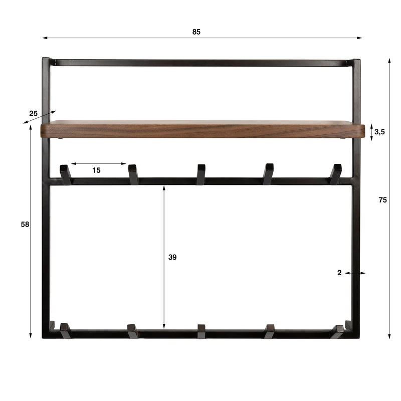 Kapstok Air Pure hoog 2x5H
