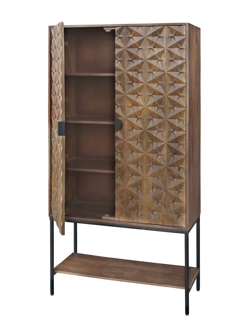 Trinity | 2 deurs kast met onderplank, Mango Brown Walnut