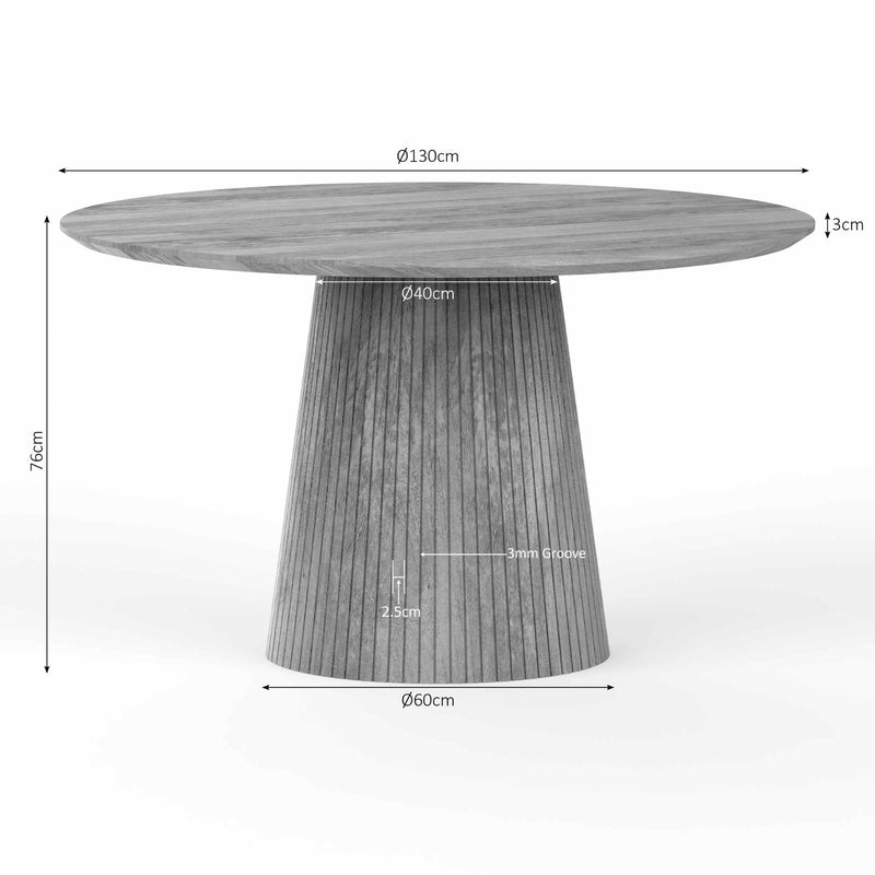 Eettafel Solana Taupe | Mangohout | Rond