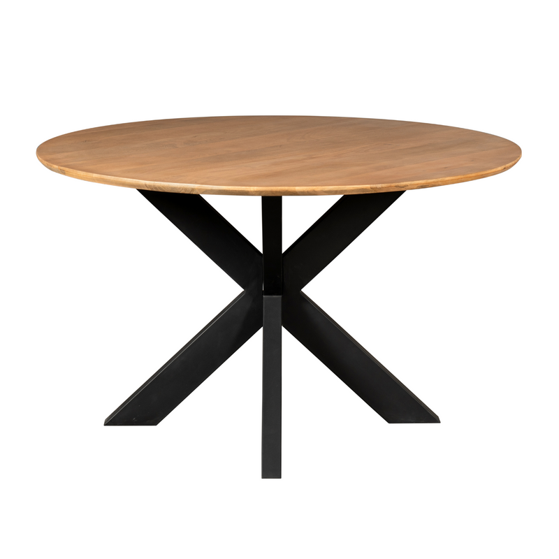 Eettafel Madison Natural | Mangohout | Rond | Matrix Black | 150cm