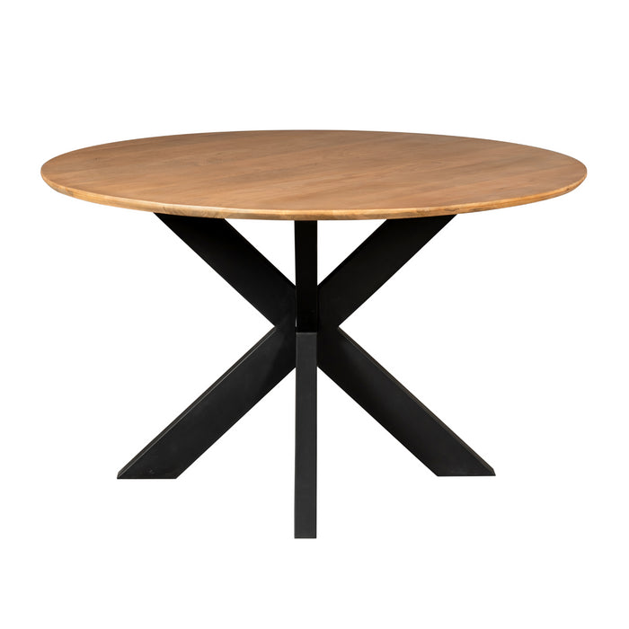Eettafel Madison Natural | Mangohout | Rond | Matrix Black | 150cm