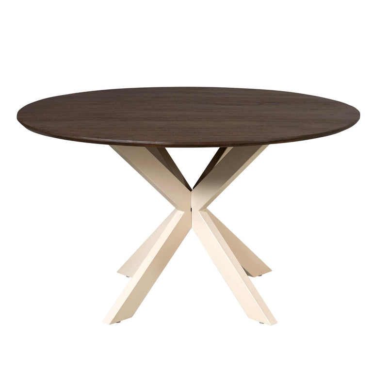 Eettafel Madison Brown | Mangohout | Rond | Matrix Sand | 130cm