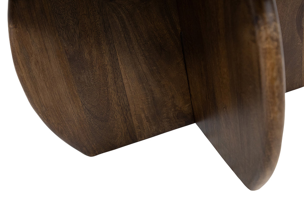 Bijzettafel Belly Table Collection | Massief Mangohout - Walnut - Gelakt | Ø50, H55, Mango