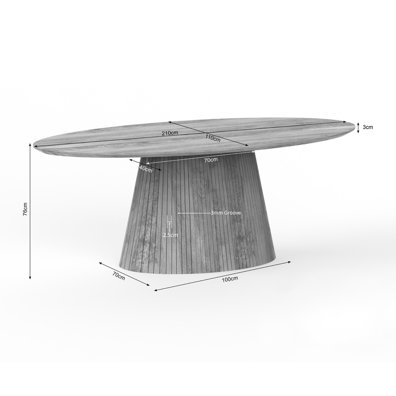 Eettafel Solana Naturel | Mangohout | Ovaal