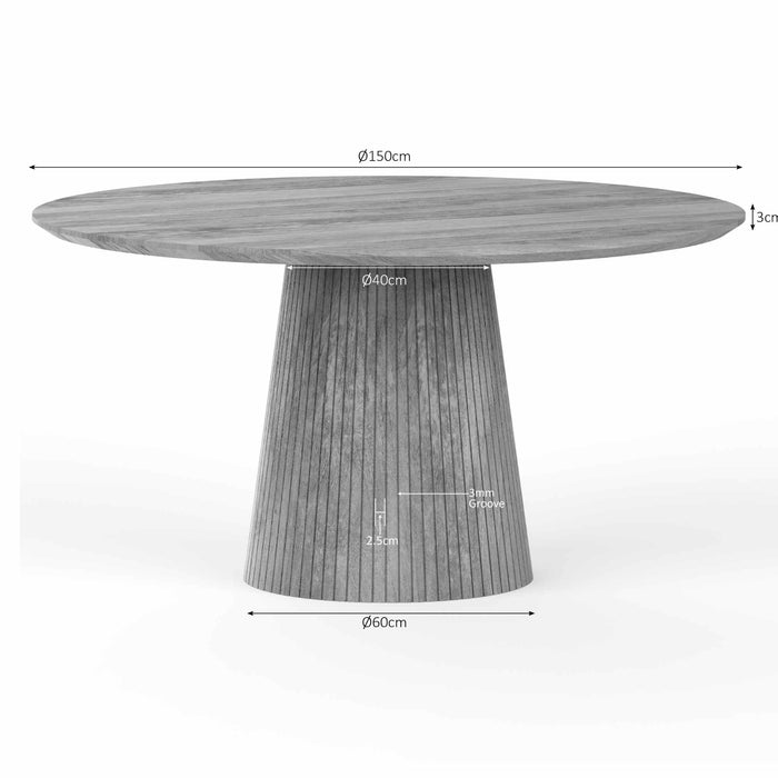 Eettafel Solana Taupe | Mangohout | Rond | 150cm