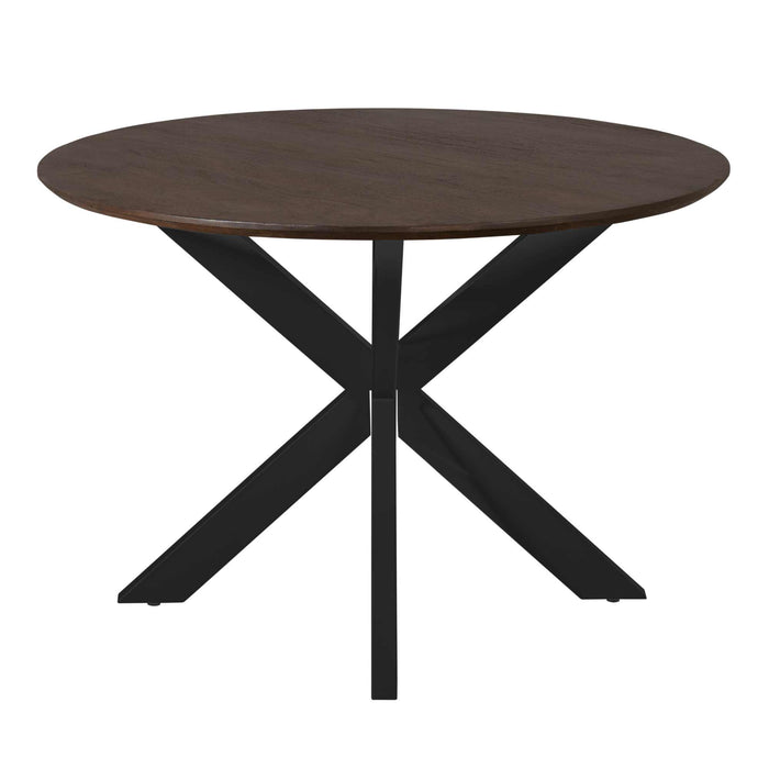 Eettafel Madison Brown | Mangohout | Rond | Matrix Black