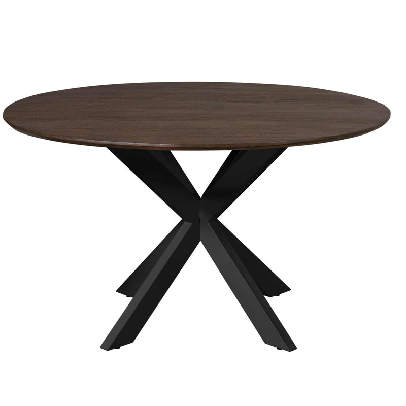 Eettafel Madison Brown | Mangohout | Rond | Matrix Black | 130cm