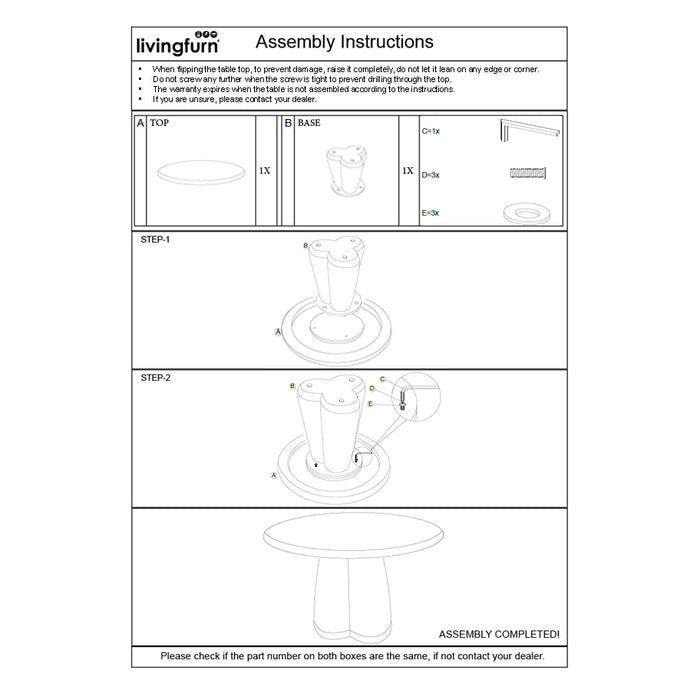 Eettafel Clubs Sandy | Mangohout | Rond | 130cm