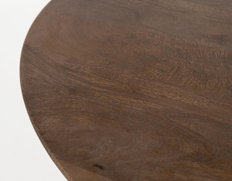Bremen | Massief Mangohout - Brown Walnut - Gelakt | salontafel Ø70, H38,