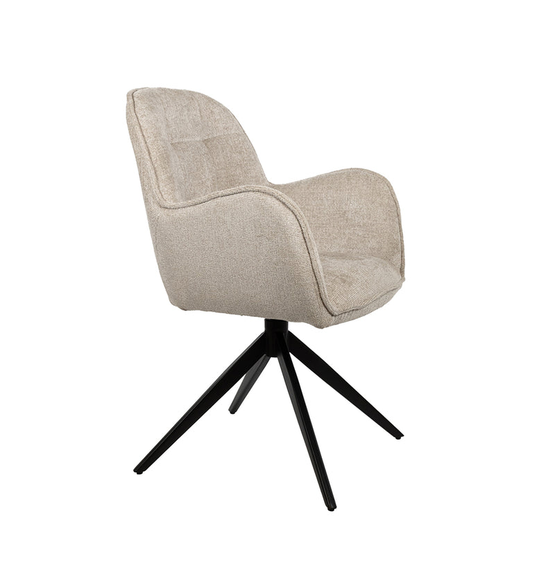 Alicia | eetkamerstoel draaipoot 360ARS Cremona Taupe 04