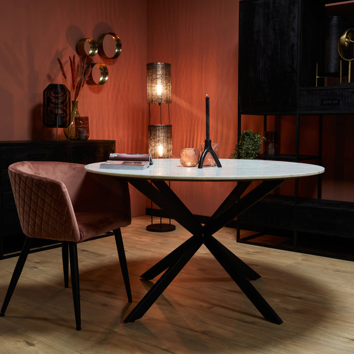 Eettafel Lynn White | Marmer | Rond | Matrixpoot