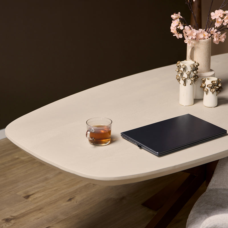 Eettafel Madison Sand | Mangohout | Deens Ovaal | Matrixpoot Brons | 240cm