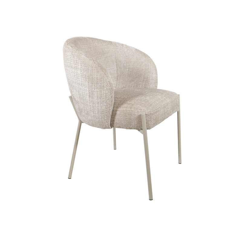 Eetkamerstoel Adele | Taupe | Stof | Armleuning