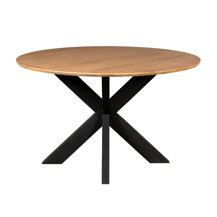 Eettafel Madison Natural | Mangohout | Rond | Matrix Black | 130cm