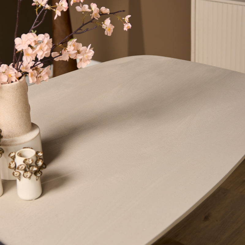 Eettafel Madison Sand | Mangohout | Deens Ovaal | Matrixpoot Brons