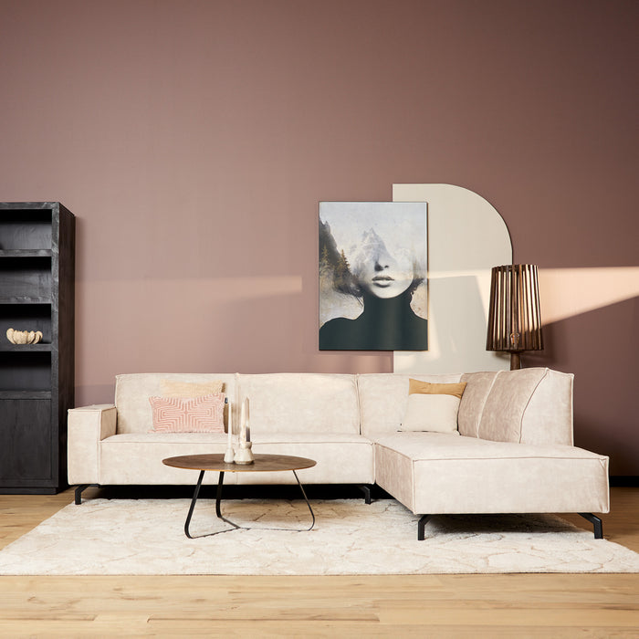Hoekbank Floris | Rechts | Beige Velvet